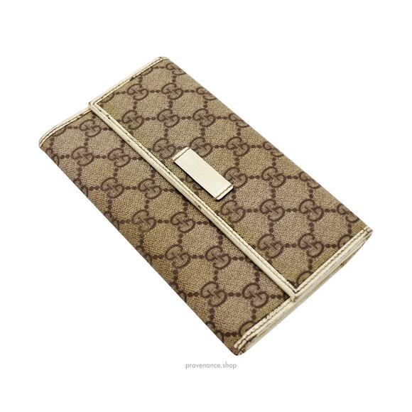🔴 Gucci Long Wallet - GG Supreme Brown/White - Picture 4 of 7